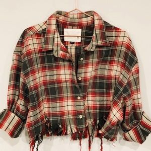 R13 Flannel Plaid Crop